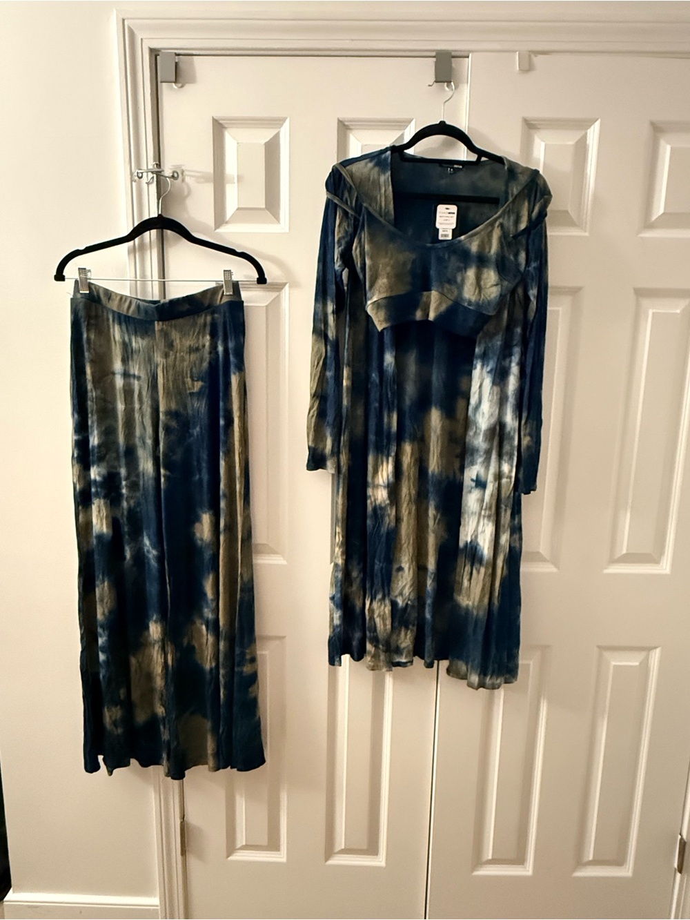 Tie-Dye Maxi Skirt Set - Navy & Olive